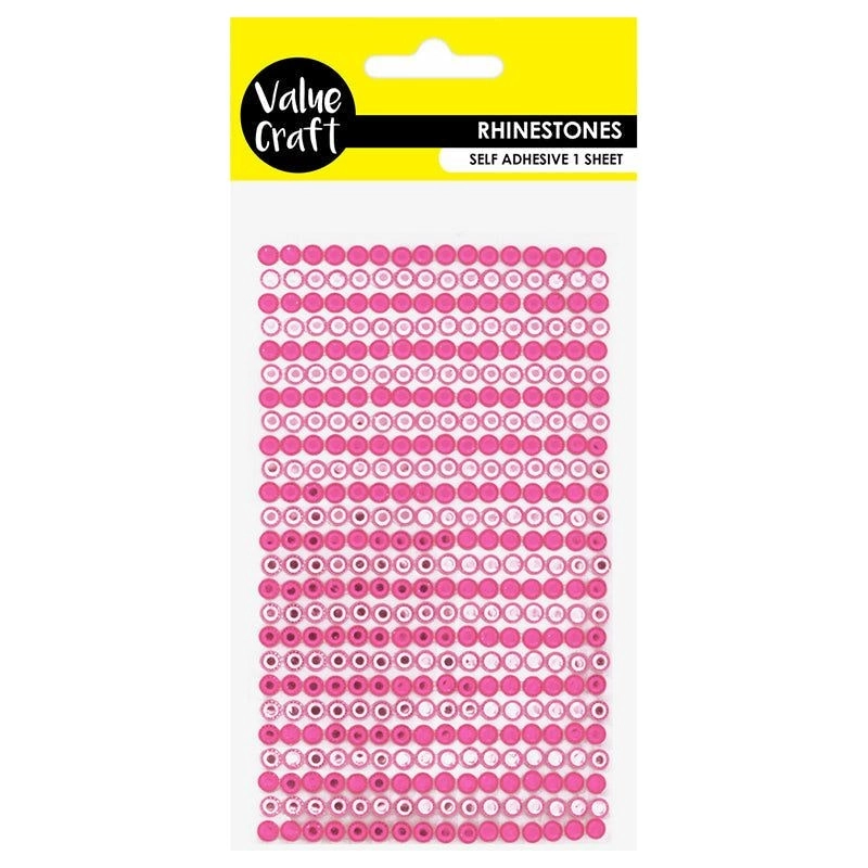 Rhinestones Self Adhesive - Pink & White