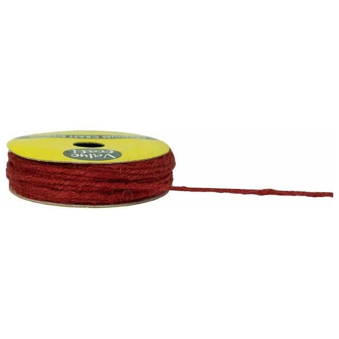 Jute Cord Ribbon - Red