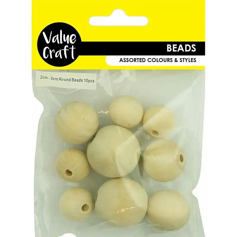 Beads Wood Round - Natural