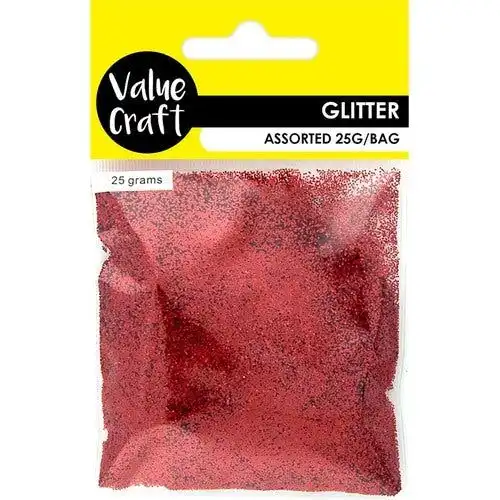 Craft Glitter in Bag Red