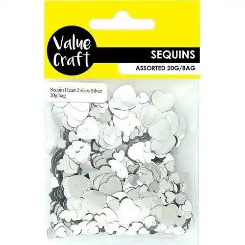 Scatters - Hearts Silver Sequins