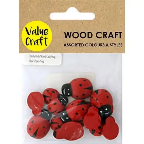 Wood Ladybugs - Medium