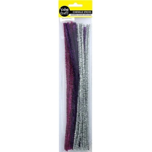 Craft Glitter Sticks - Purple and Silver