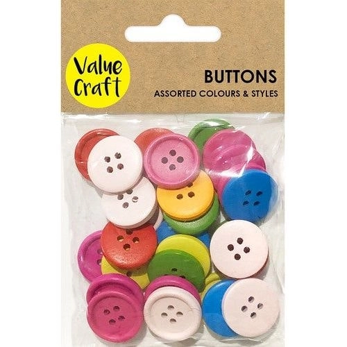 Buttons Wooden - Multicoloured