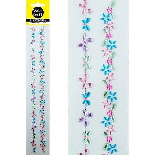 Rhinestones Self Adhesive - Butterfly & Flower Strip