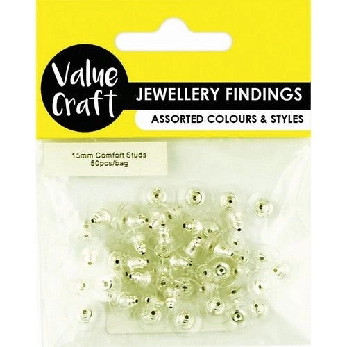 Jewellery Finding Earring Comfort Studs - Silver