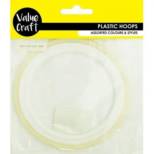 Plastic Hoops White - Three Sizes