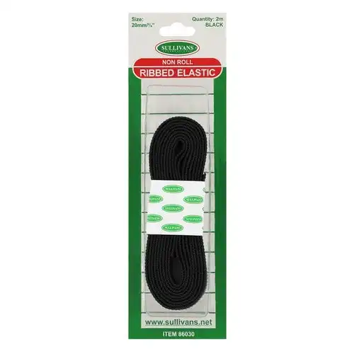 Ribbed Elastic - Black