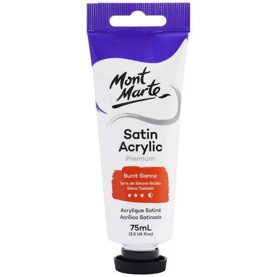 Mont Marte Satin Acrylic Paint - Burnt Sienna