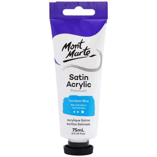 Mont Marte Satin Acrylic Paint - Cerulean Blue