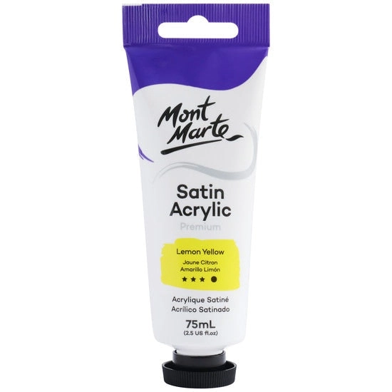 Mont Marte Satin Acrylic Paint - Lemon Yellow