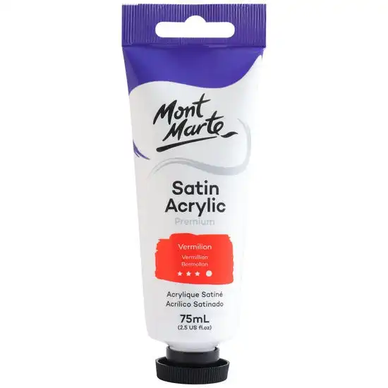 Mont Marte Satin Acrylic Paint - Vermilion