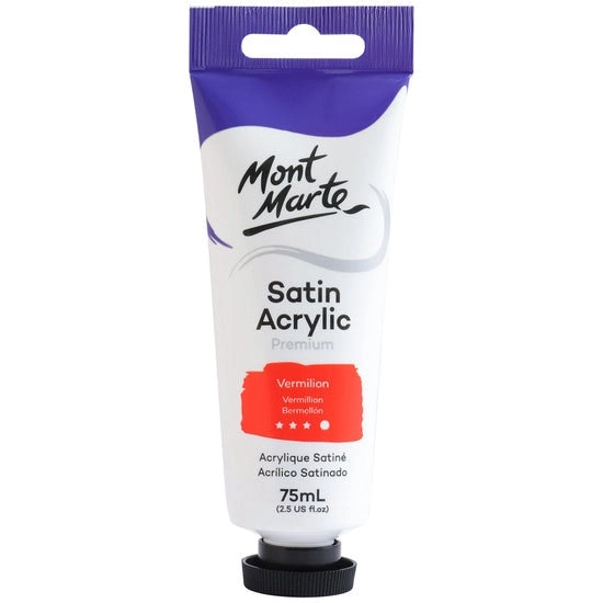 Mont Marte Satin Acrylic Paint - Vermilion