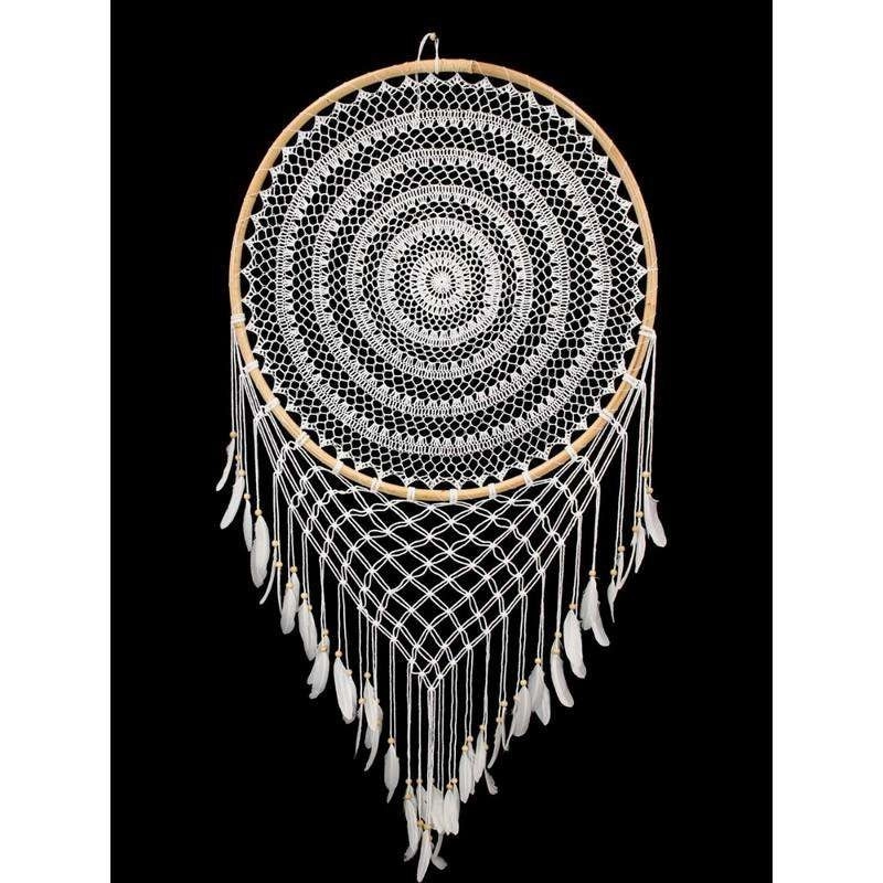 Dream Catcher - Rattan White Crochet