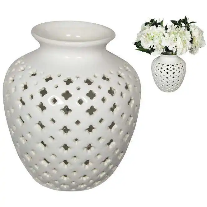 White Filigree Vase