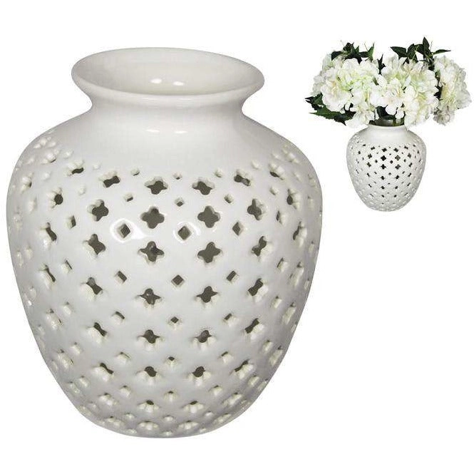 Filigree Vase - White