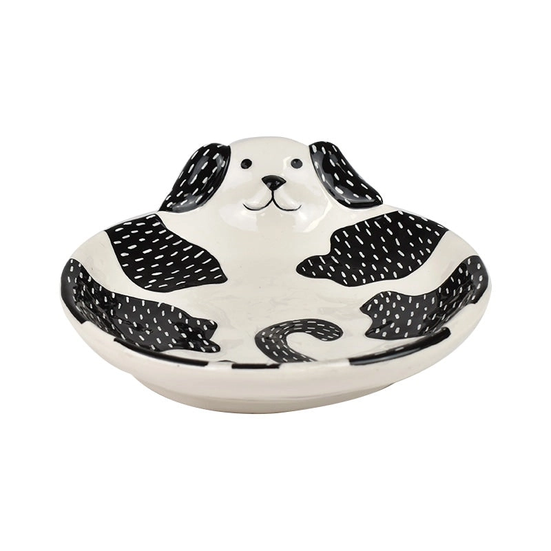 Denis Dog Trinket Plate Black and White