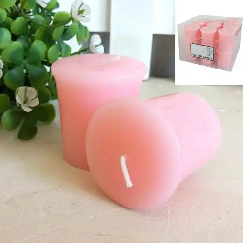 Pink Votive Scented Candle - Sweetpea & Lily