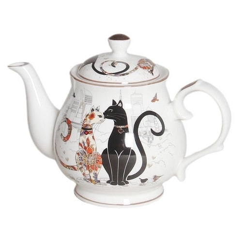 Cat Couple Fine Bone China - Teapot