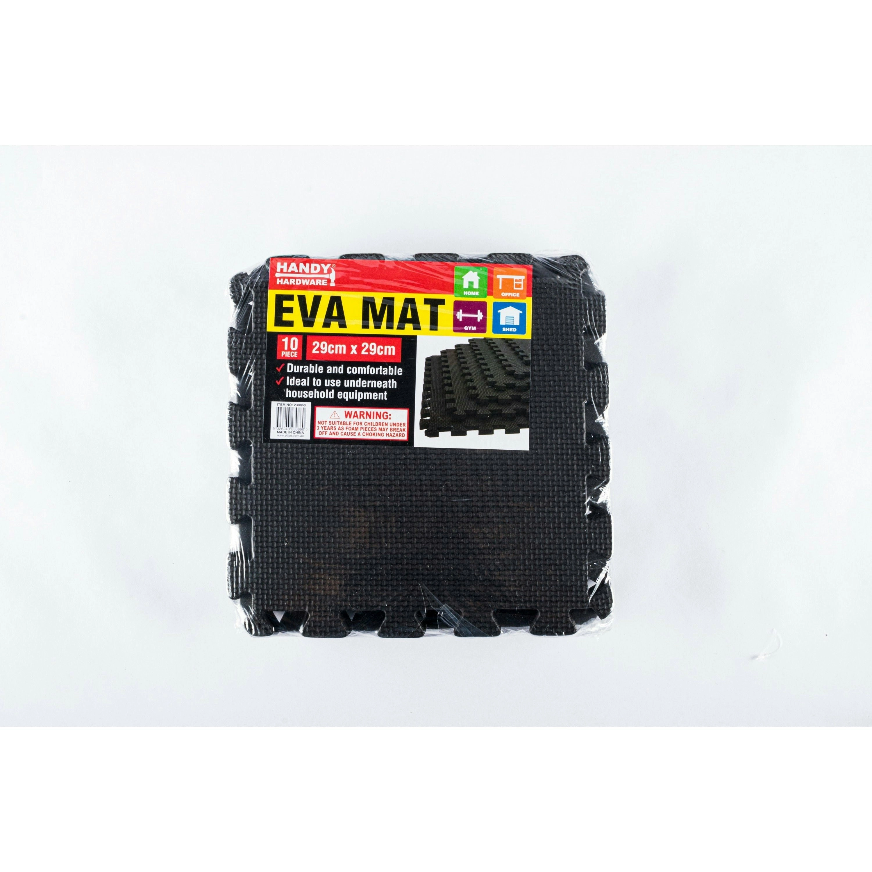 Eva Mat Black - 29x29cm 10 Piece