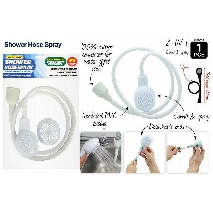 Shower Hose Spray - with Detachable Comb