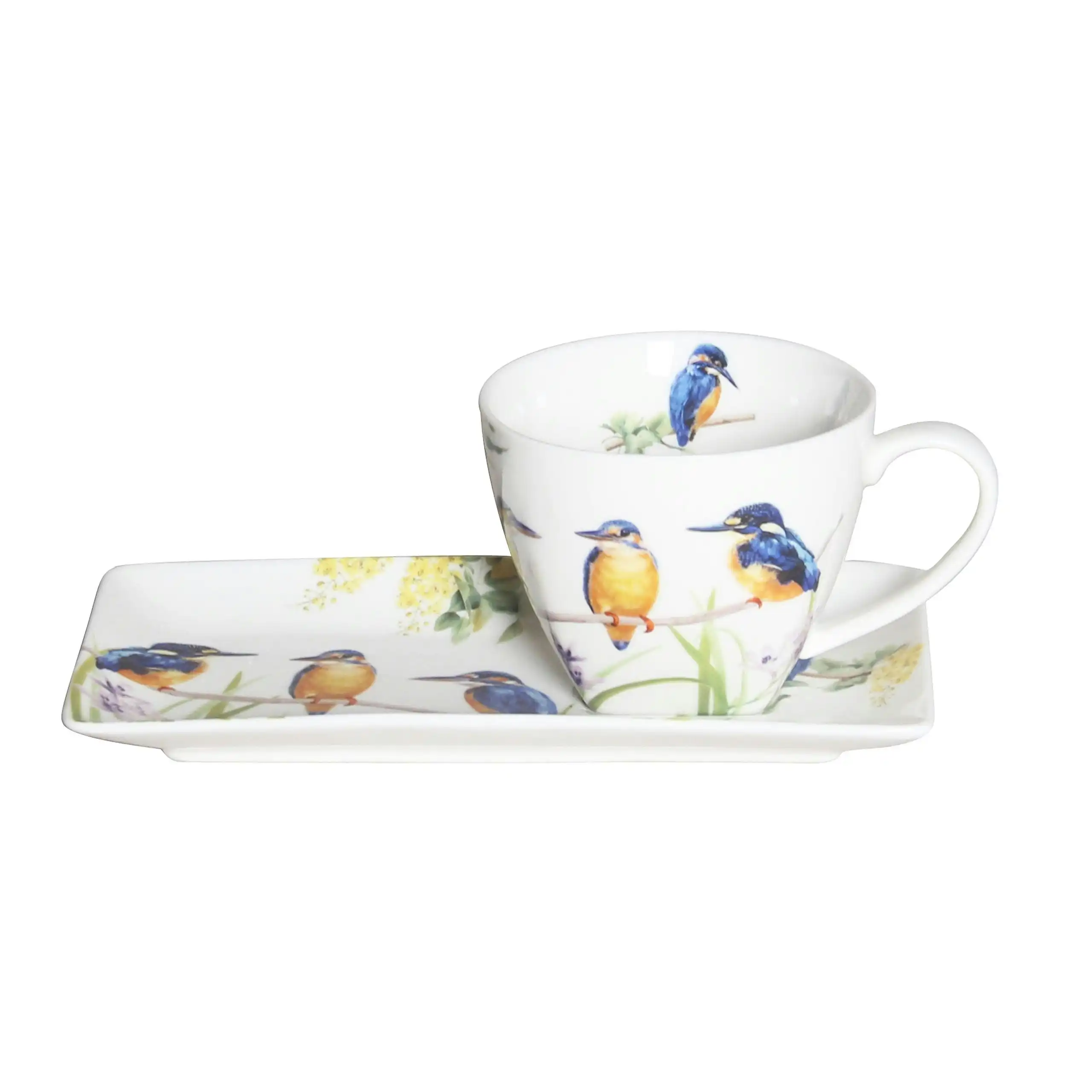 Kingfisher Fine Bone China Cup & Saucer Breakfast Set