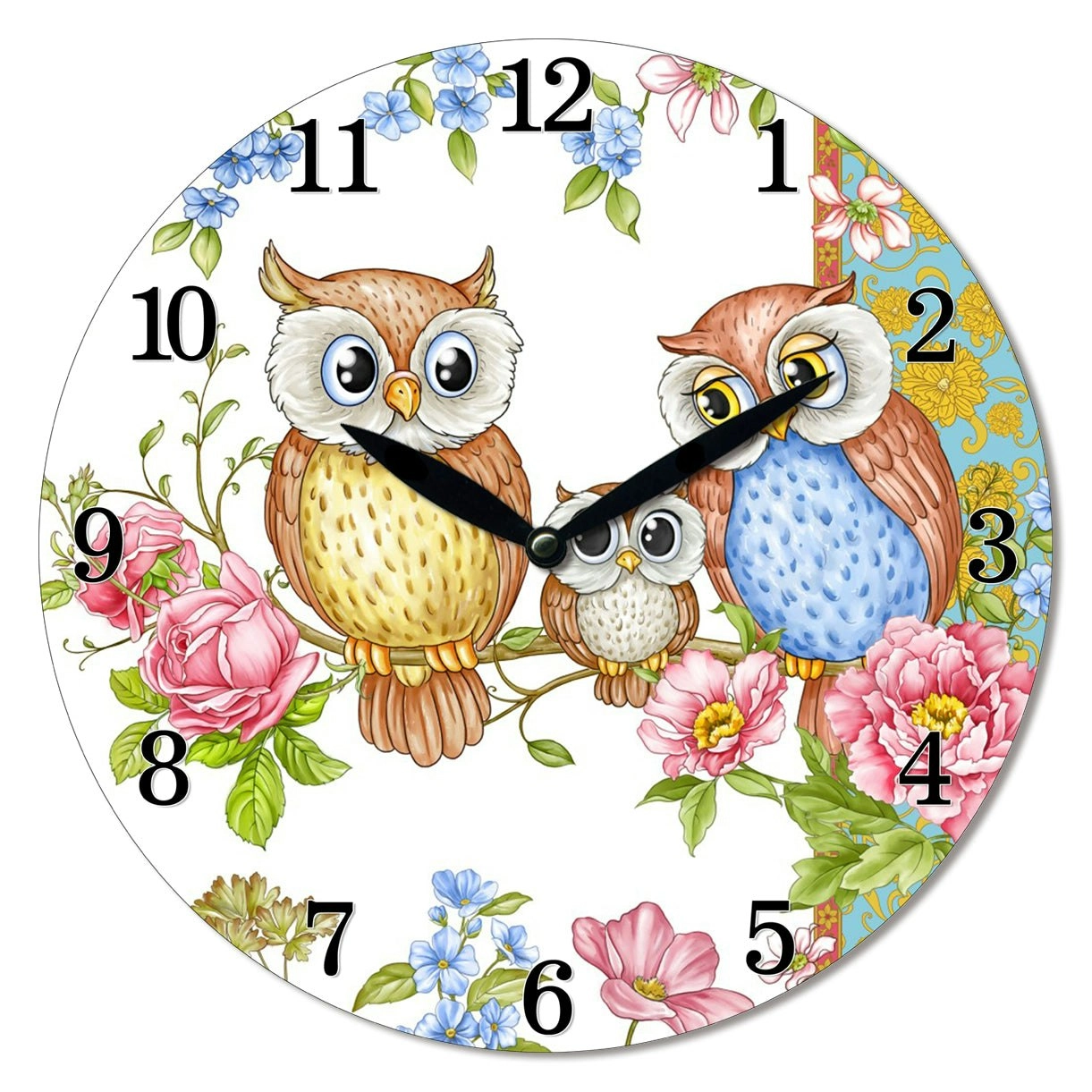 Owls Family - Medium Wall Clock