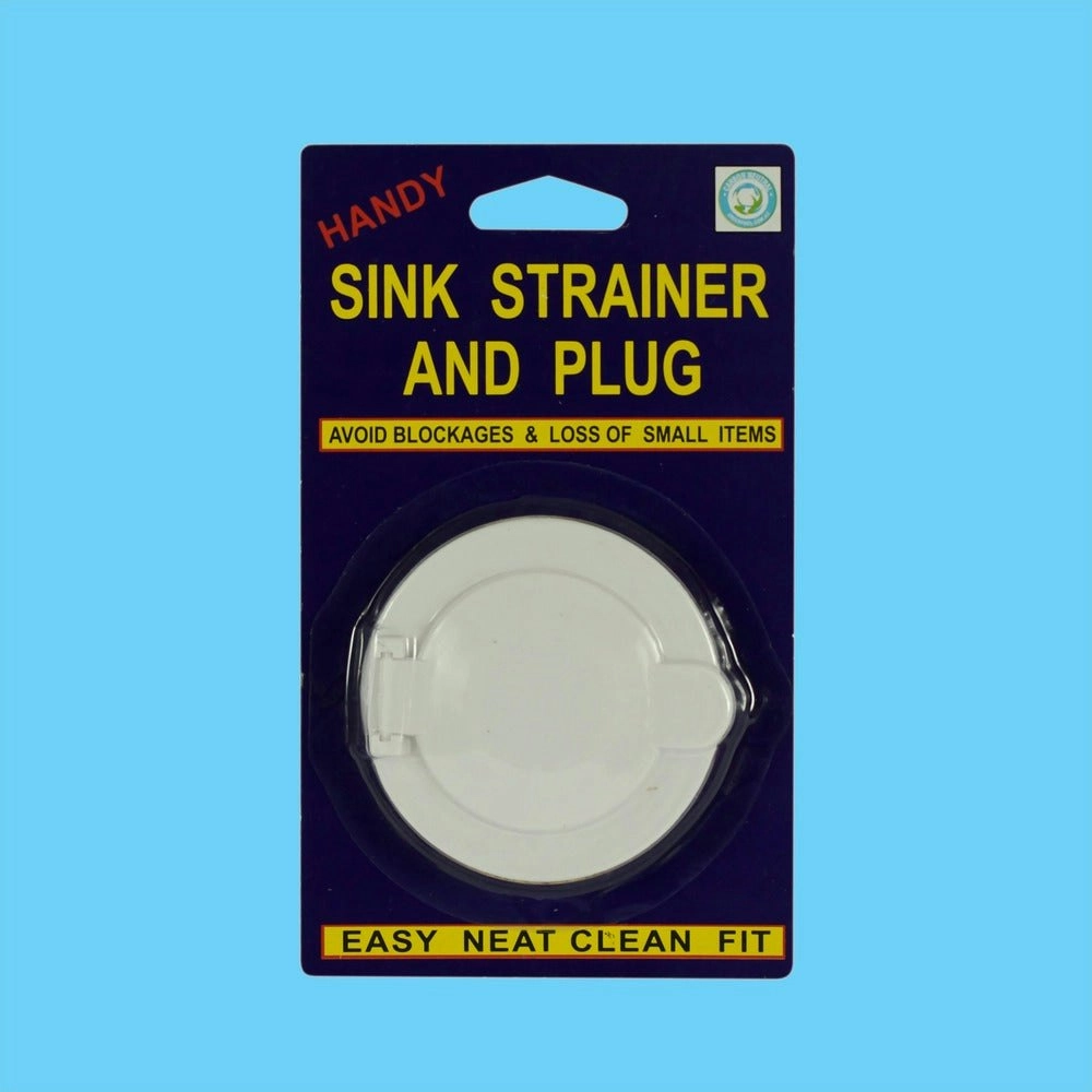 Sink Strainer & Plug - White