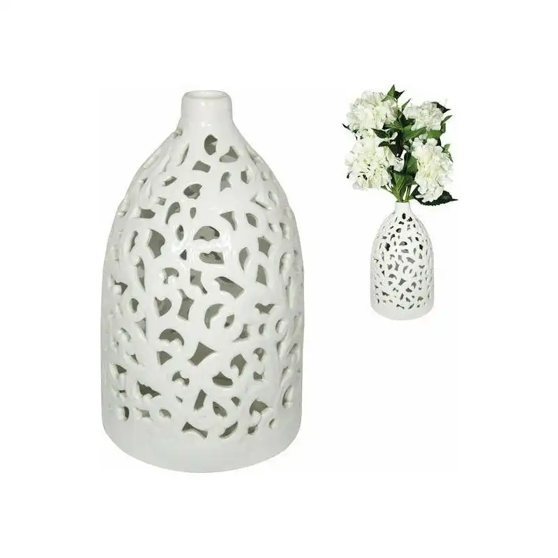 Filigree White Vase