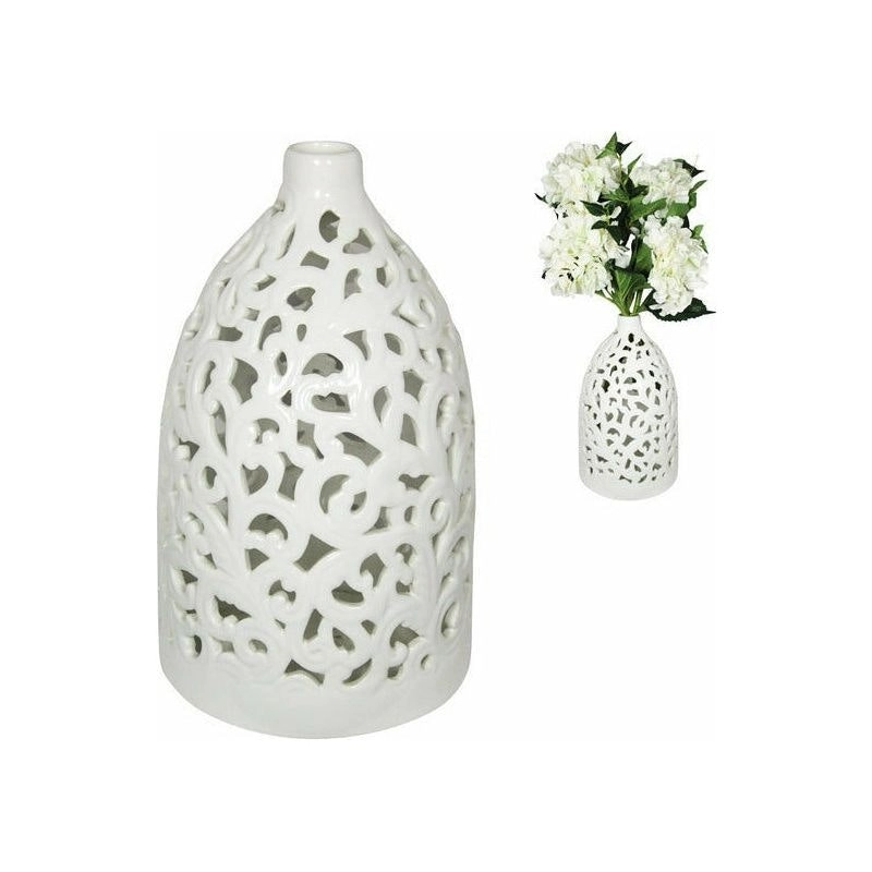 Filigree Vase - White