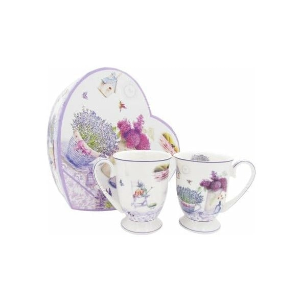 Spring Lavender Fine Bone China Mug Set