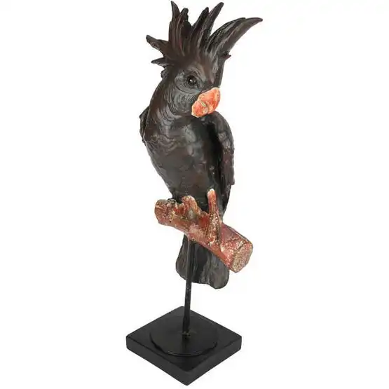 Black Cockatoo on Metal Stand