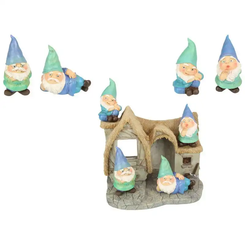 Cute Cheeky Gnomes on Barn House