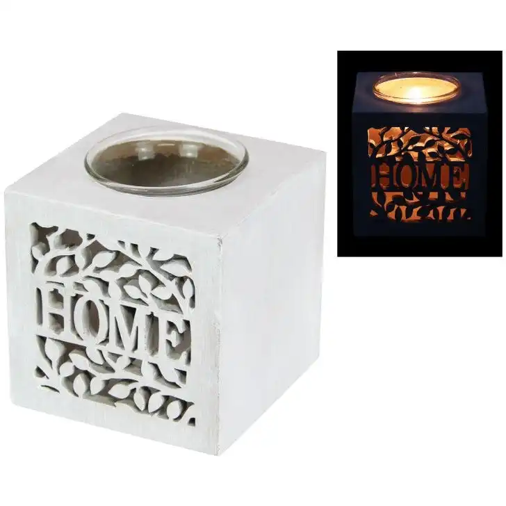 Square Home Candle Holder with Filigree Design