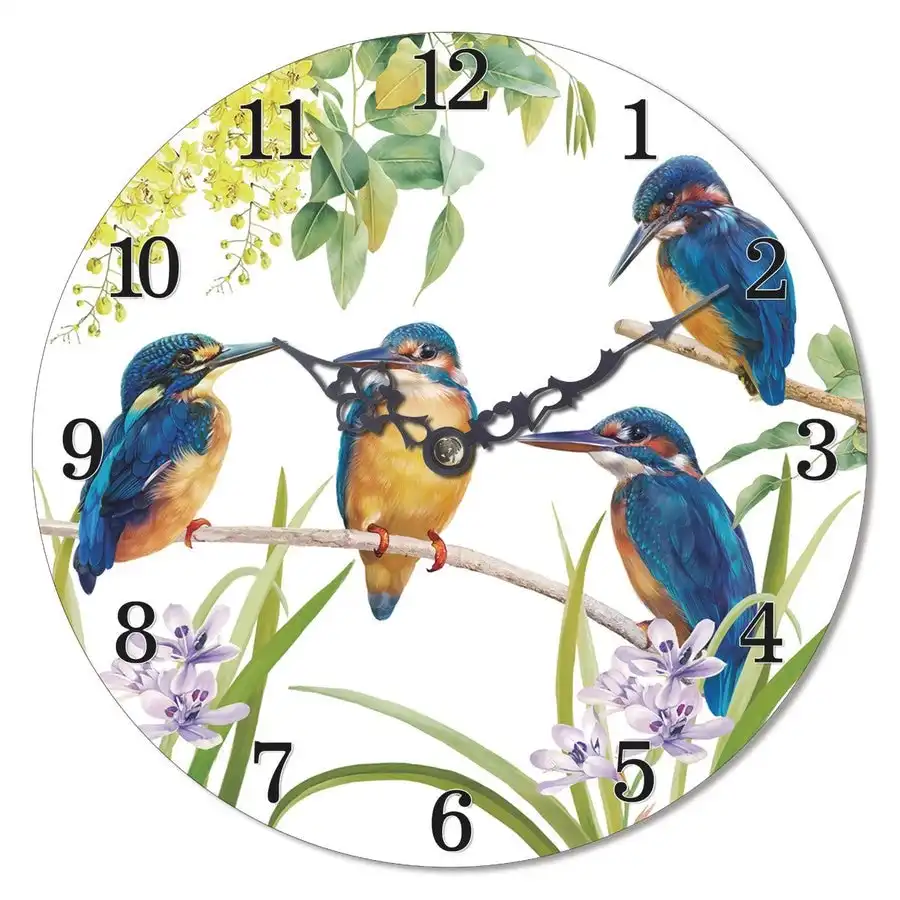 Azure Kingfisher Table Clock