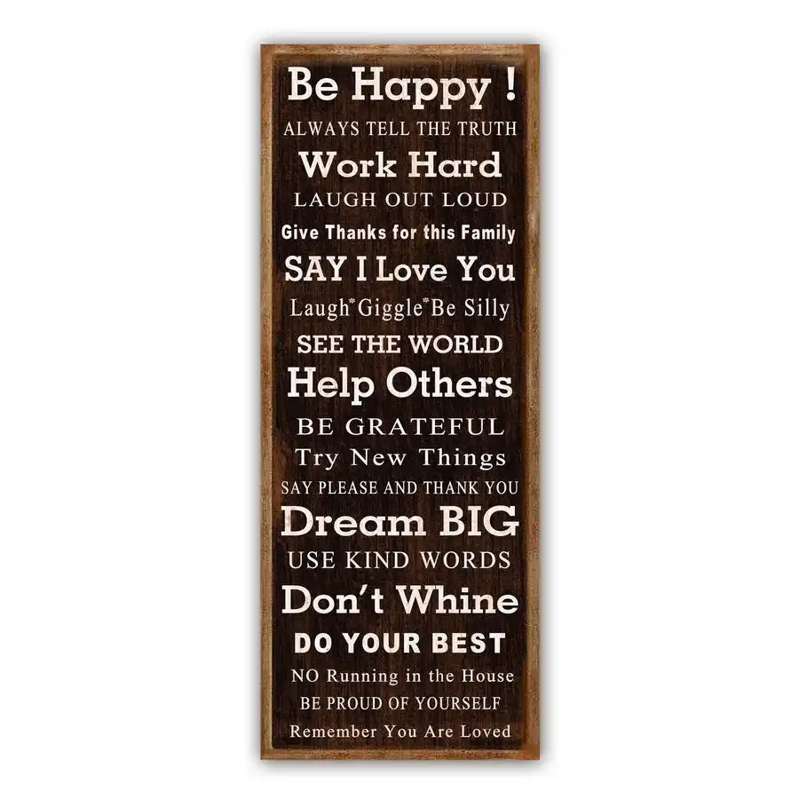 MDF Be Happy Wall Hanging Plaque