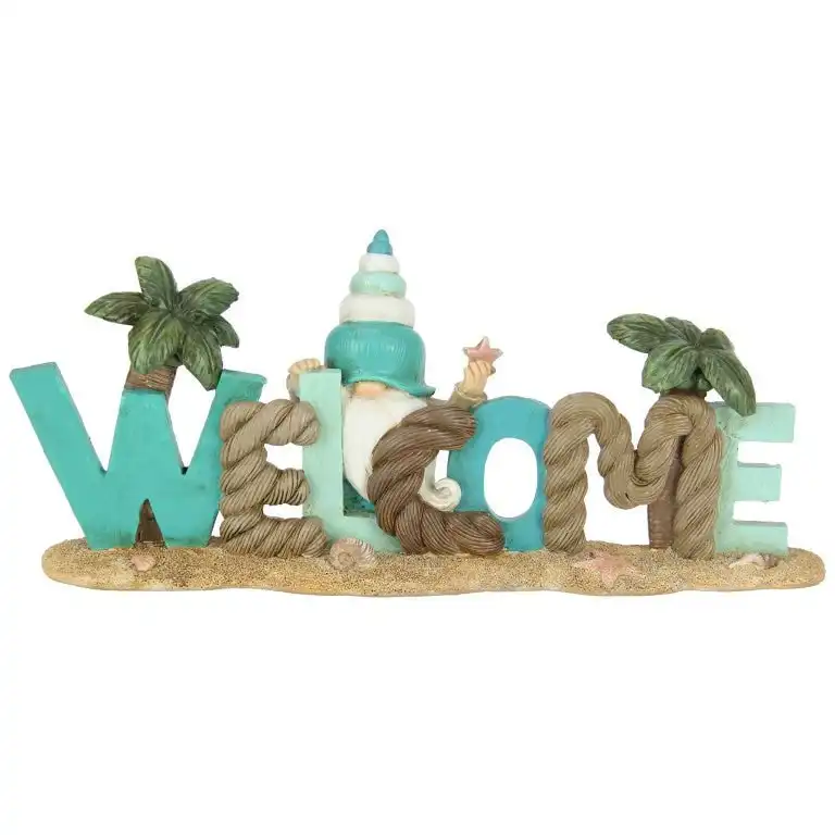 Beach Gnome with Welcome Sign