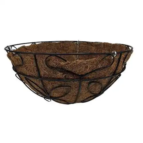 Metal Hanging Basket with Coconut Liner - Large