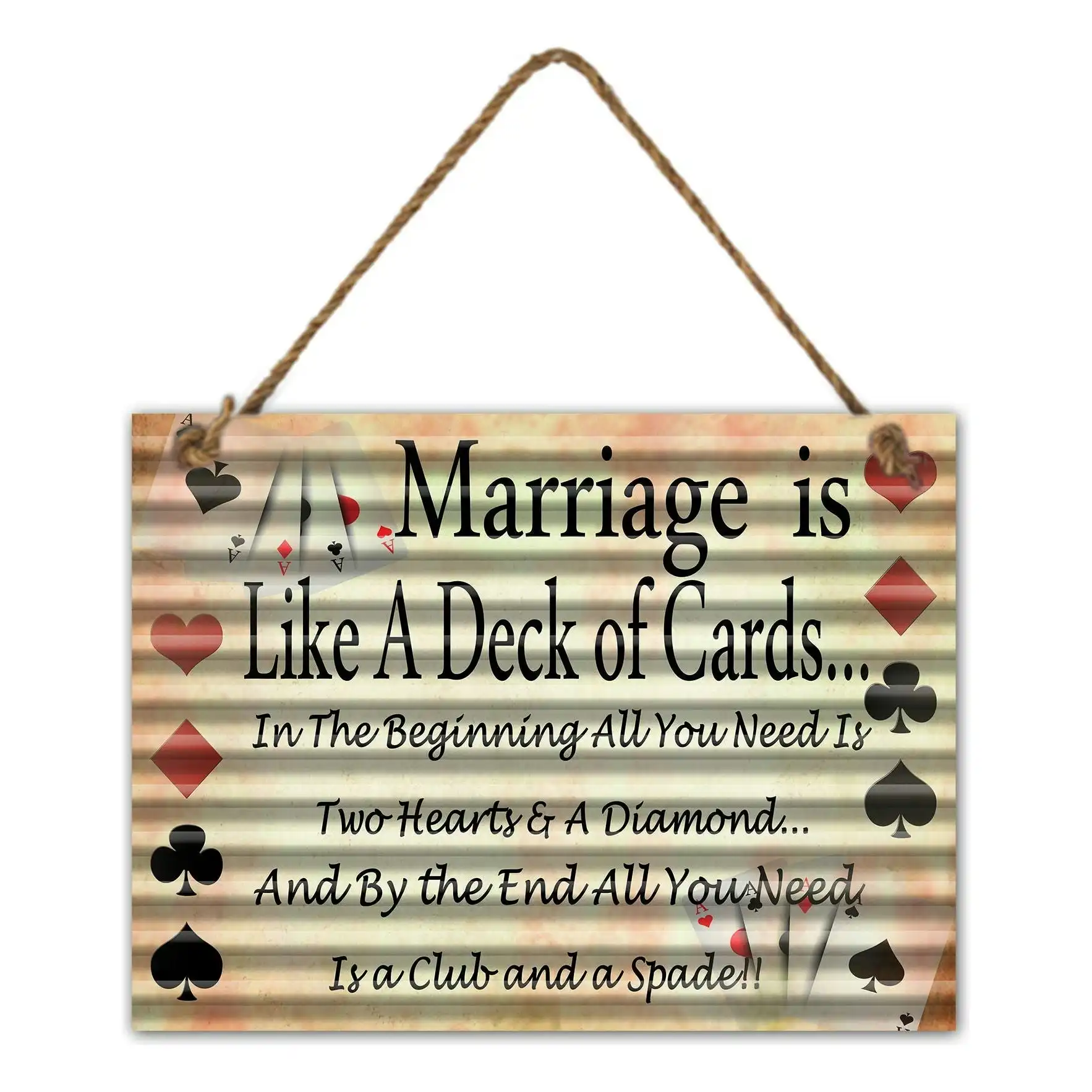 Corrugated Metal - Humorous Marriage Wall Hanging