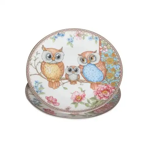 Owls Fine Bone China - Two Dessert Plates