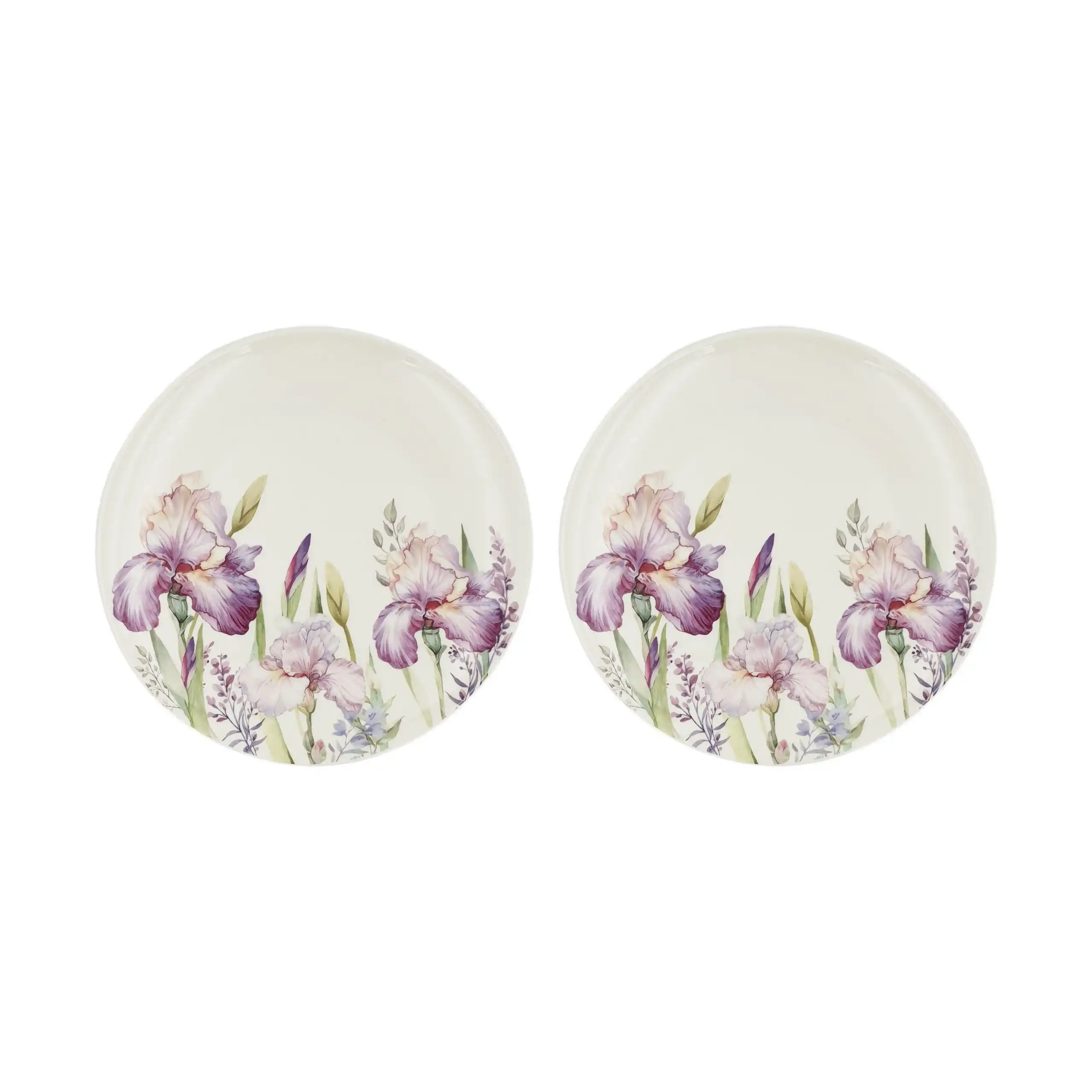 Iris Flower Fine Bone China Plates