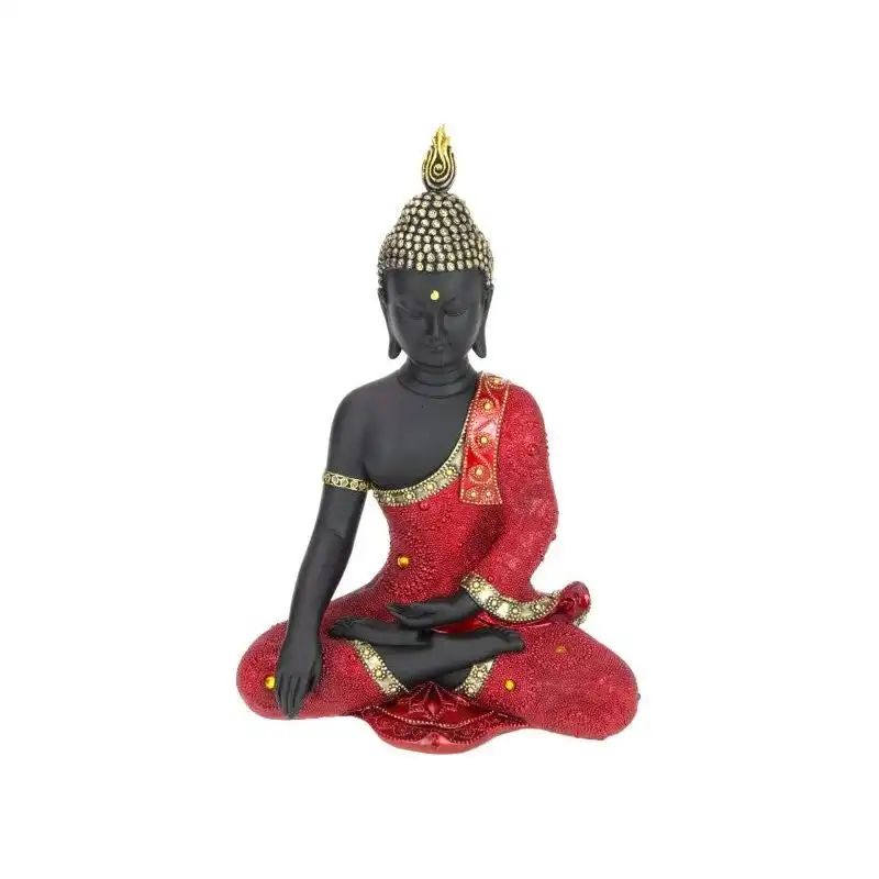 Sitting Red Rulai Buddha with Robe