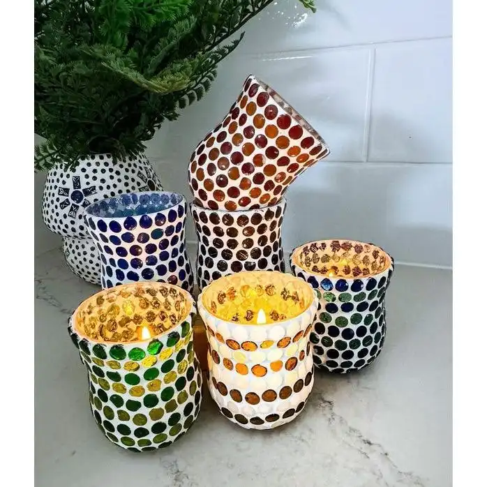 Glass Mosaic - Tealight or Candle Holder