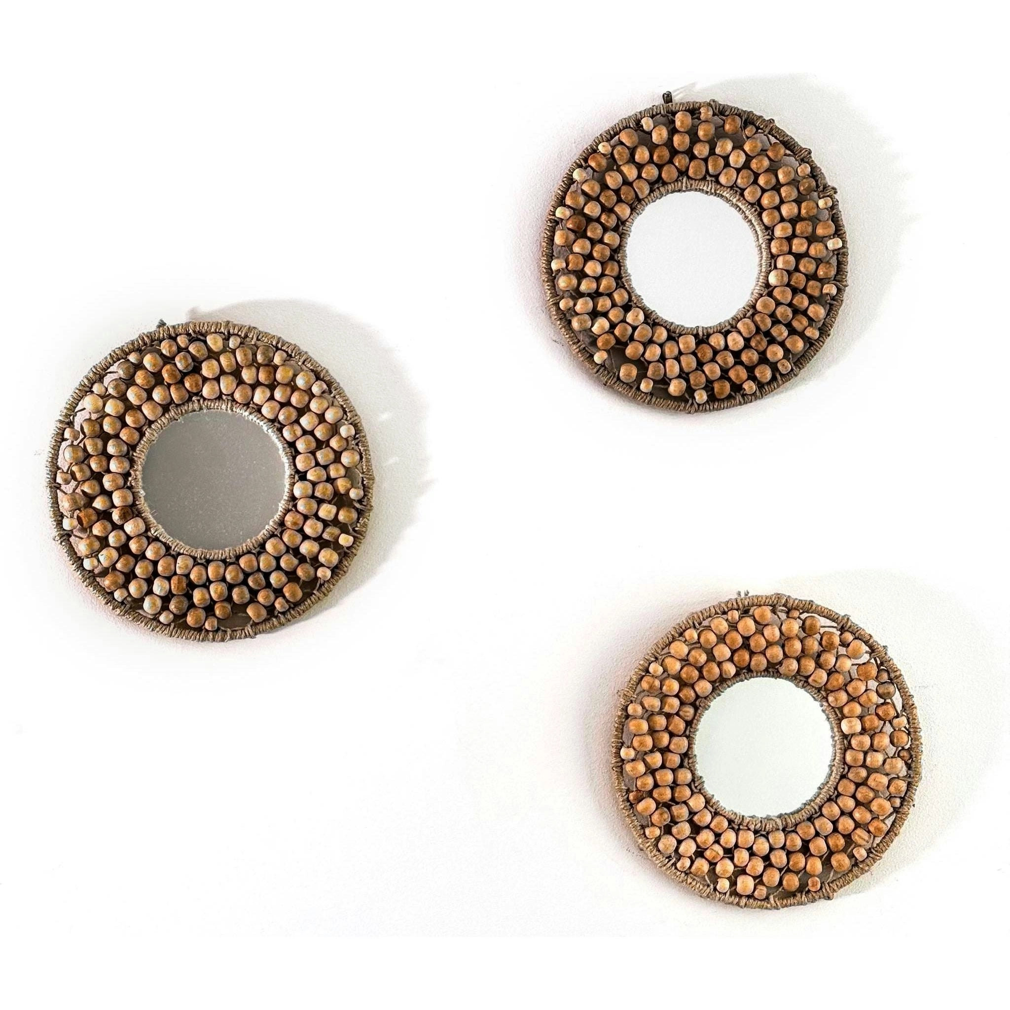 Wall Mirror Wooden Bead Set