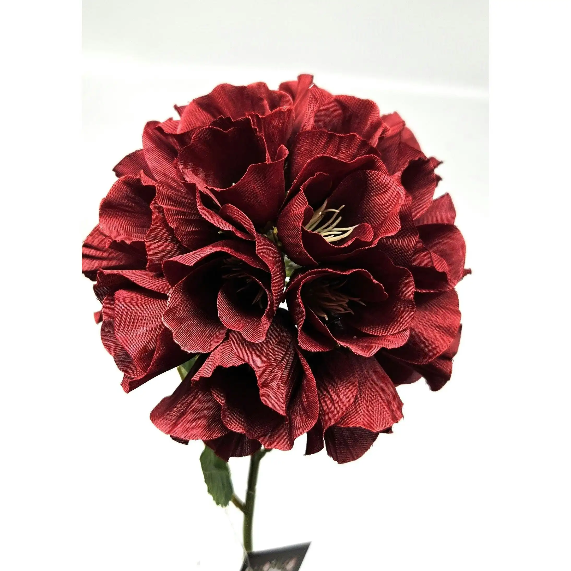 Faux Ball Flower -Burgundy