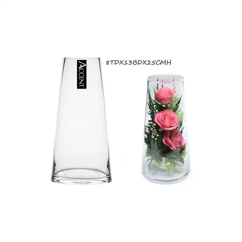 Clear Glass Vase - Tapered