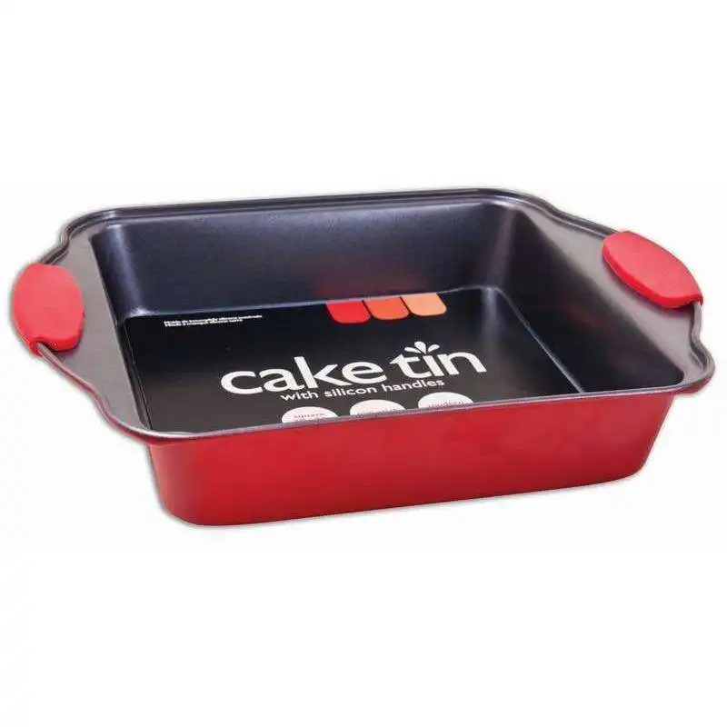 Square Cake Pan with Silicon Handles