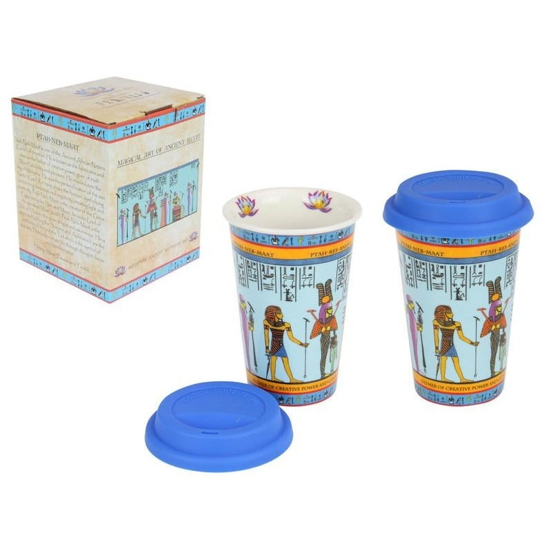 Egyptian Fine Bone China Ptah Travel Mug