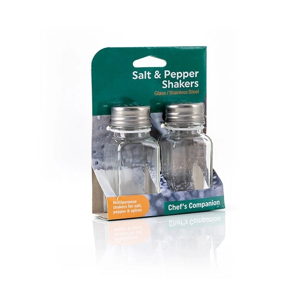 Salt & Pepper Shakers - Glass & Stainless Steel