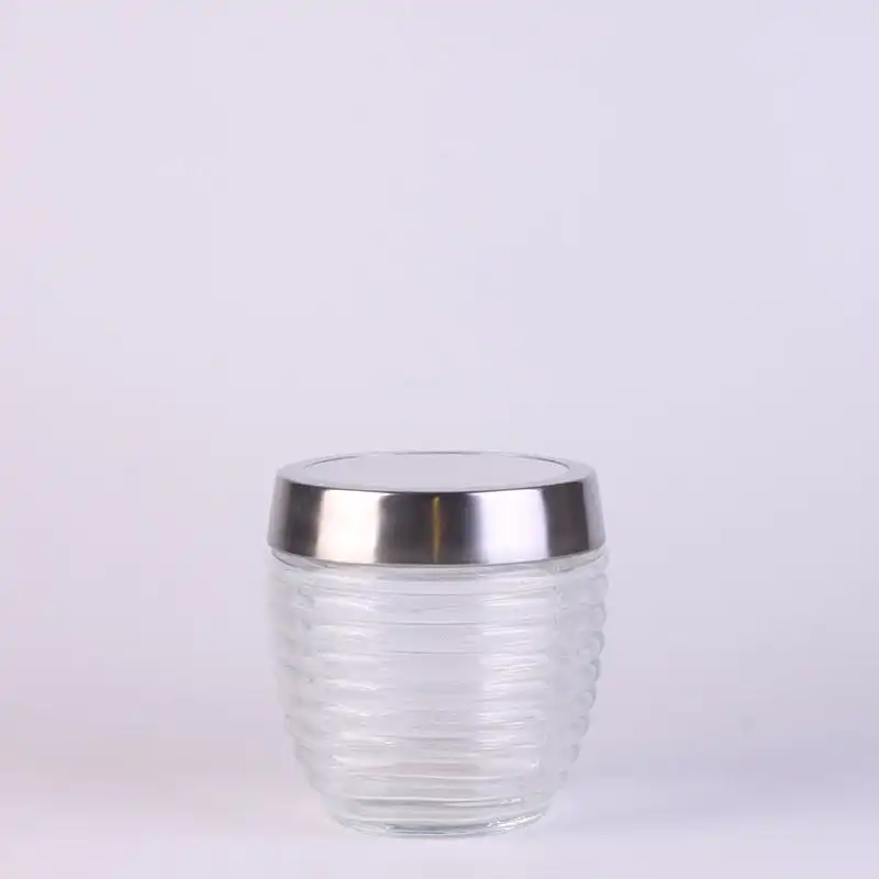 Glass Storage Jar with Metal Window Lid